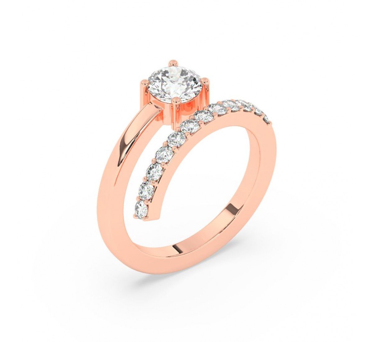 Rose Gold Zircon Sunrise Ring