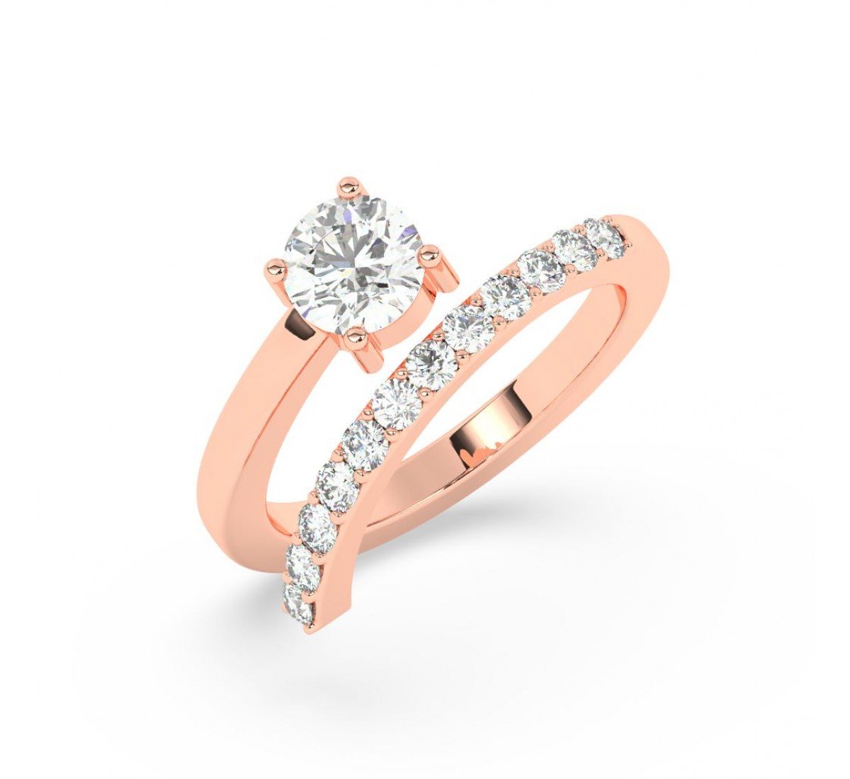 Rose Gold Zircon Sunrise Ring