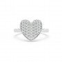 Sliver Zircon Studded Heart Ring