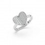 Sliver Zircon Studded Heart Ring