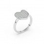 Sliver Zircon Studded Heart Ring