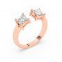 Rose Gold Dual Princess Stone Ring