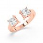 Rose Gold Dual Princess Stone Ring