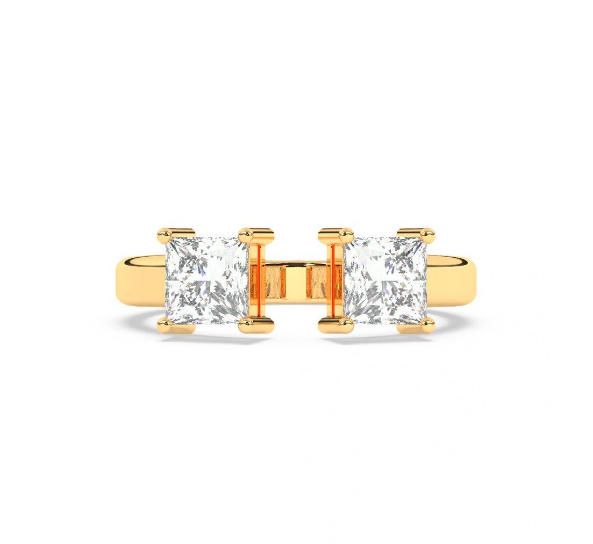 Gold Dual Princess Stone Ring