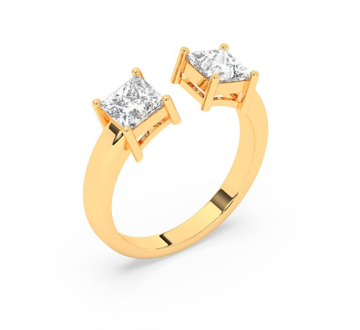 Gold Dual Princess Stone Ring