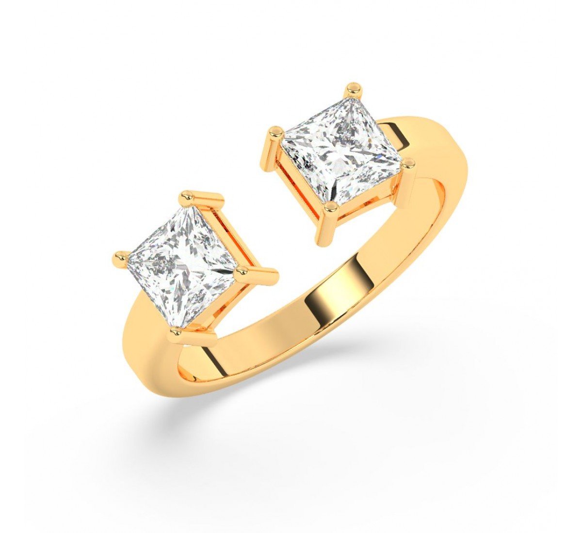 Gold Dual Princess Stone Ring