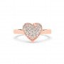 Rose Gold Zircon Stud Heart Ring