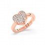 Rose Gold Zircon Stud Heart Ring