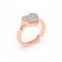 Rose Gold Zircon Stud Heart Ring