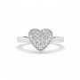 Gold Zircon Stud Heart Ring