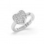 Gold Zircon Stud Heart Ring