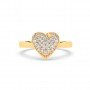 Gold Zircon Stud Heart Ring