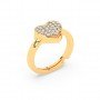 Gold Zircon Stud Heart Ring