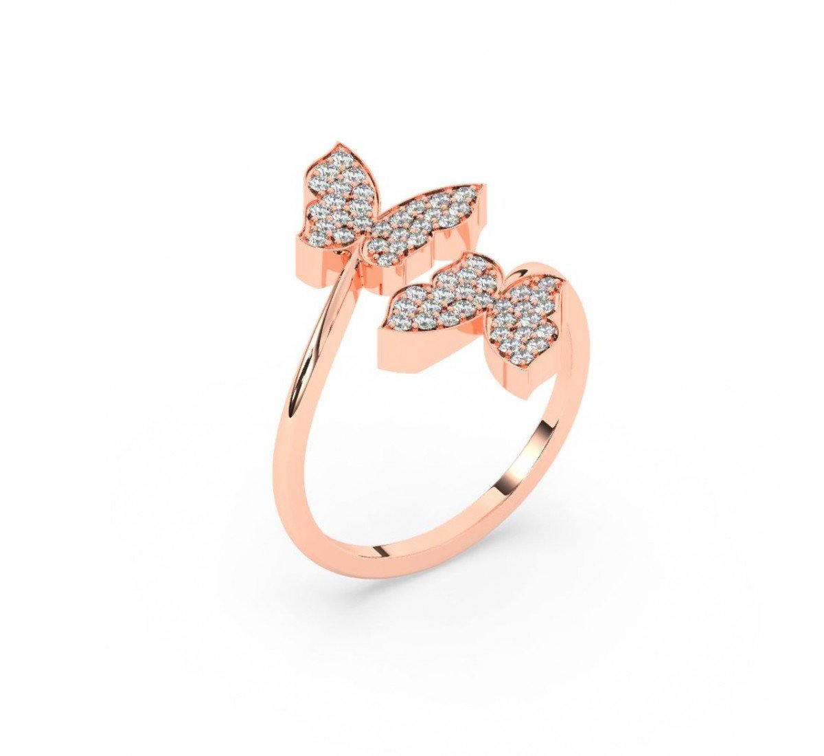 Rose Gold Dual Butterfly Ring