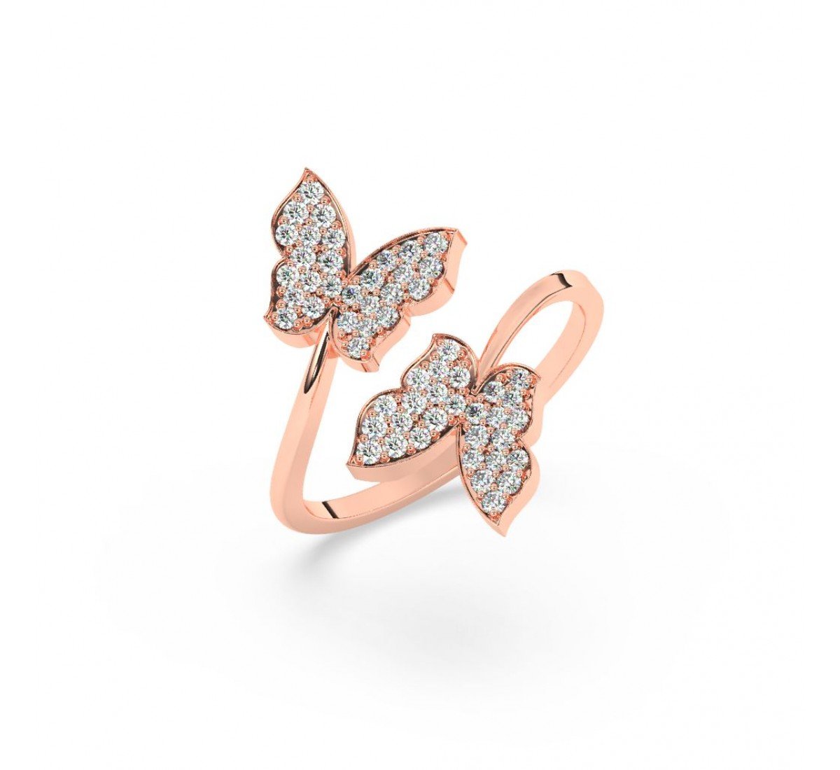 Rose Gold Dual Butterfly Ring