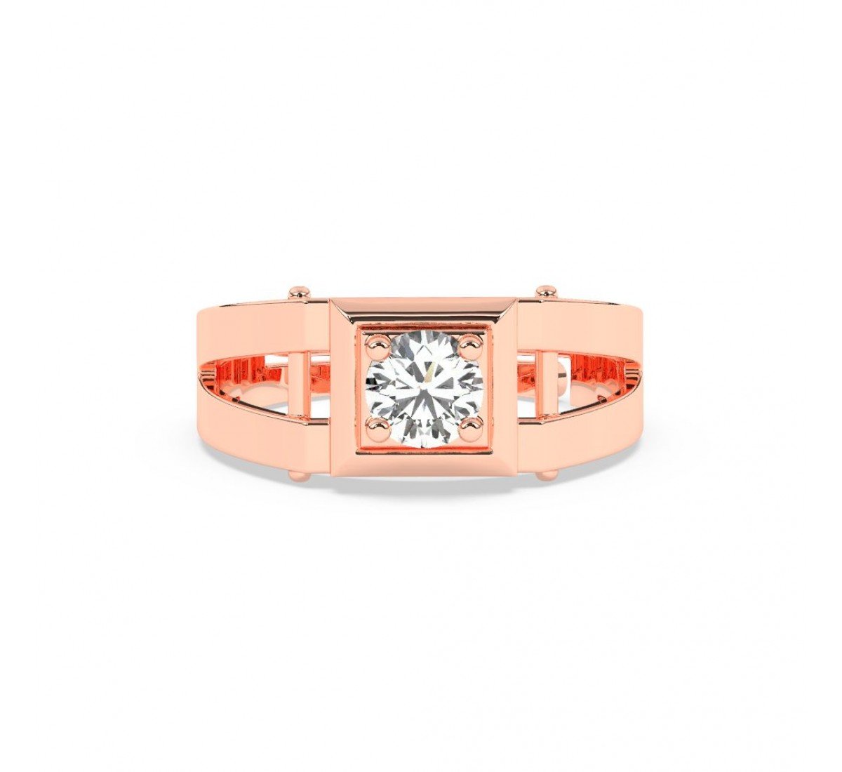 Rose Gold Statement Ring For Men