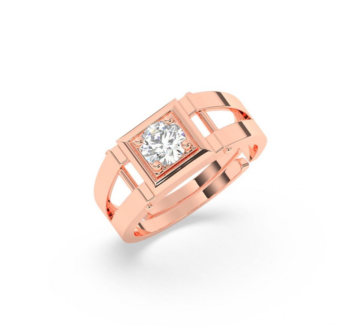 Rose Gold Statement Ring For Men