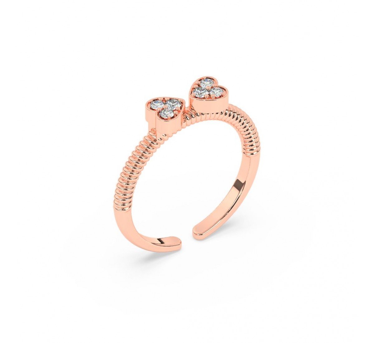 Rose Gold Adjustable Heart Ring