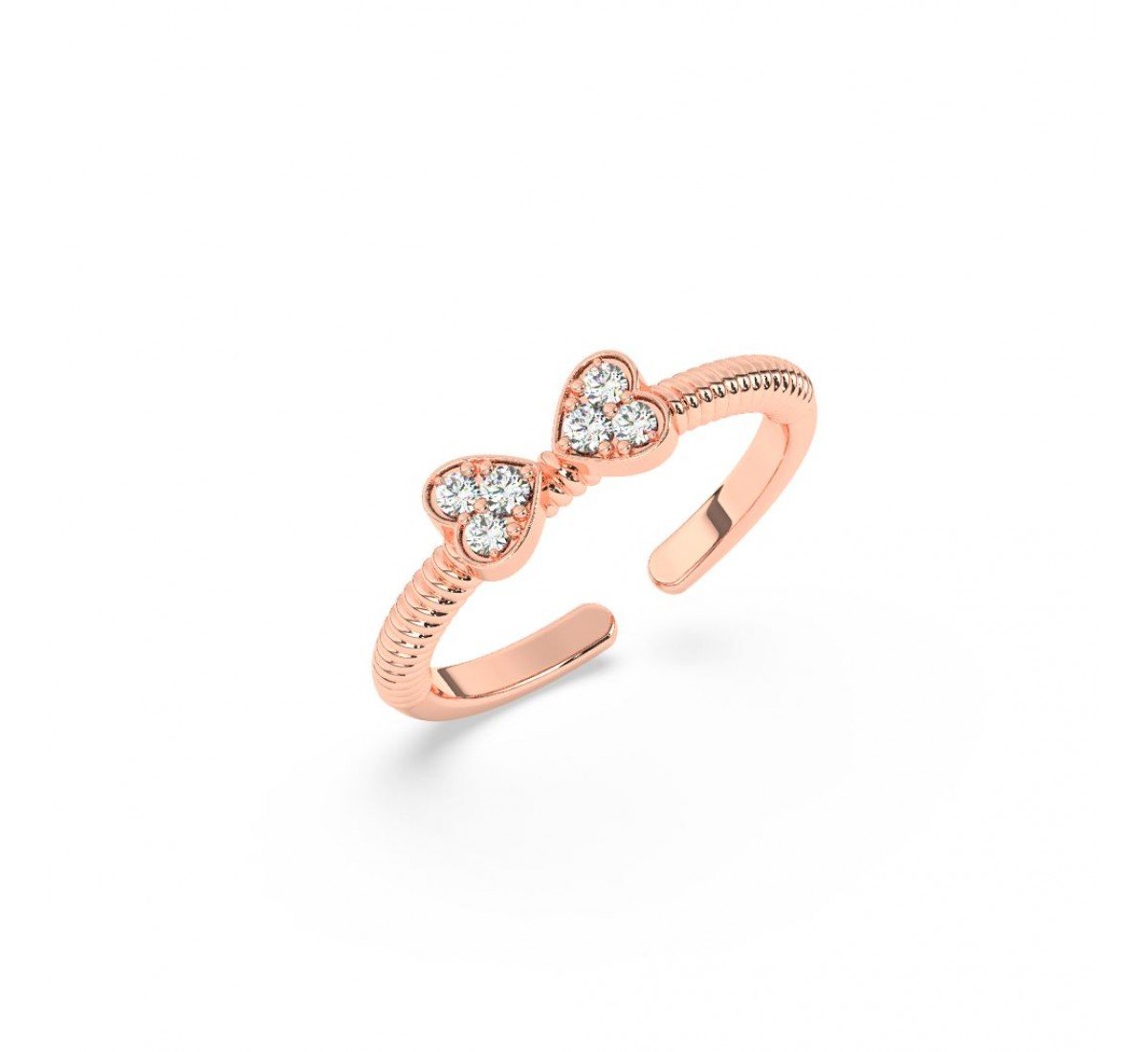 Rose Gold Adjustable Heart Ring