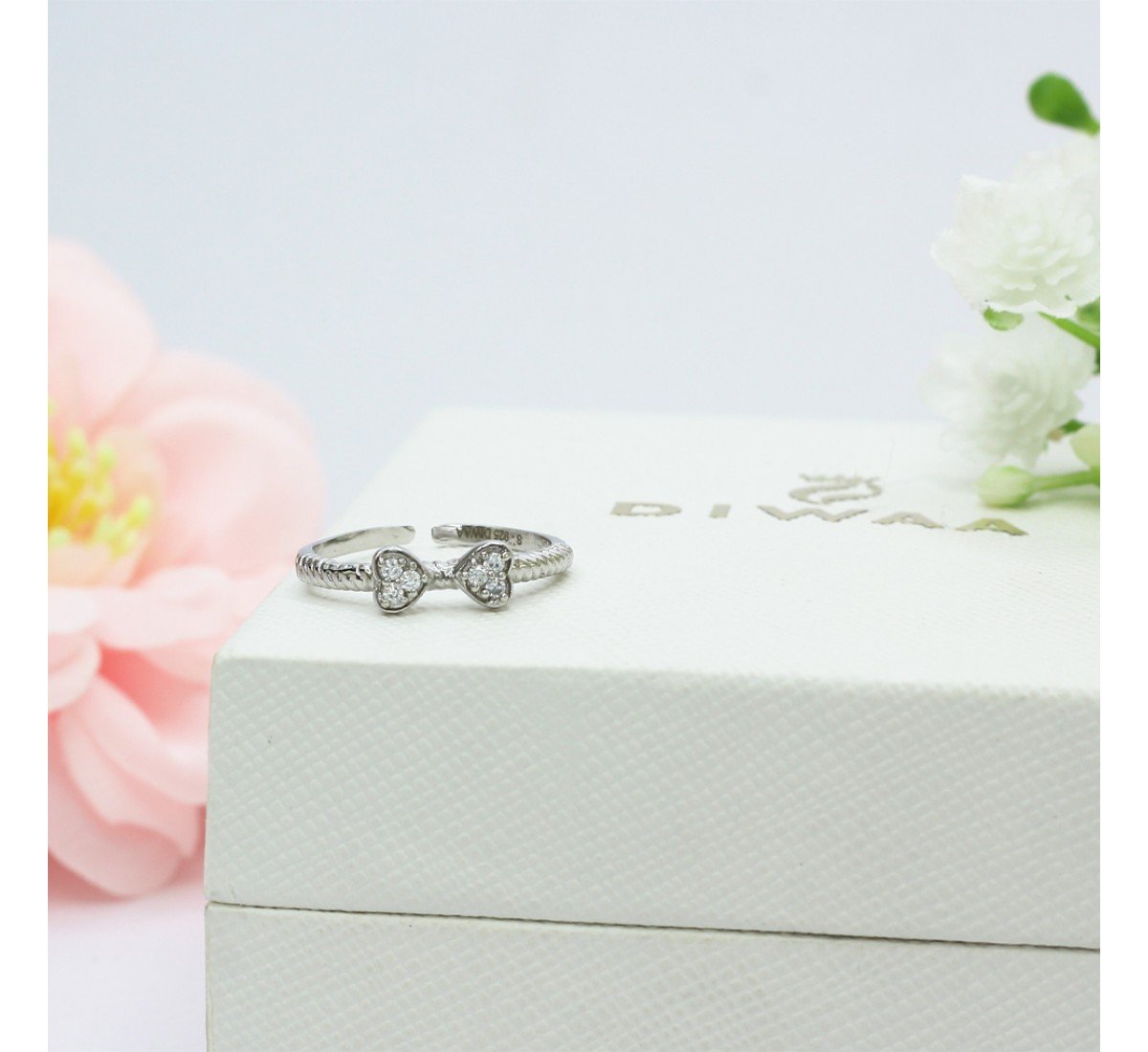 Silver Adjustable Heart Ring