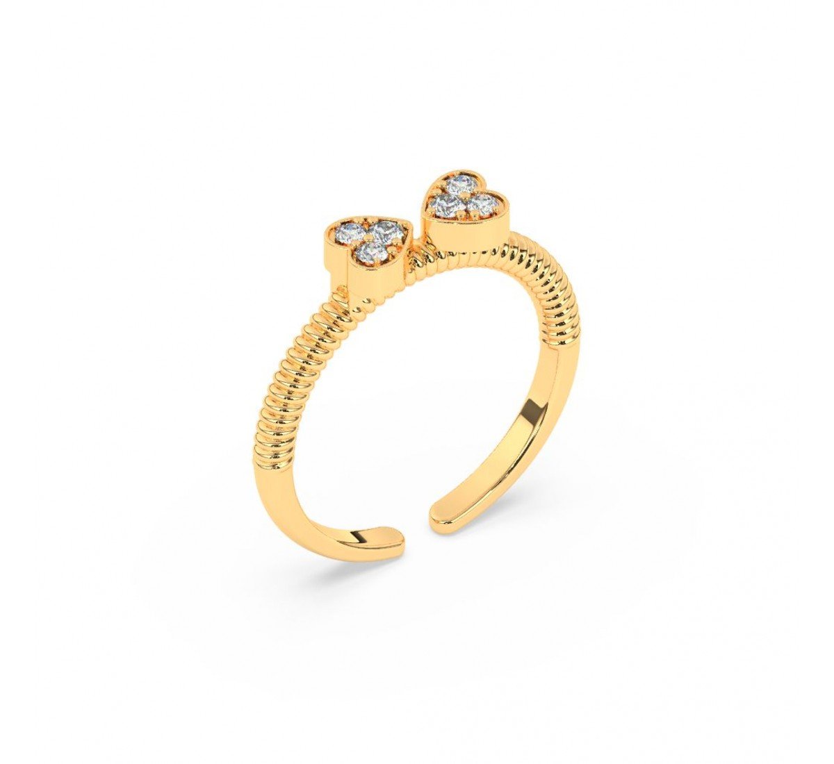 Gold Adjustable Heart Ring