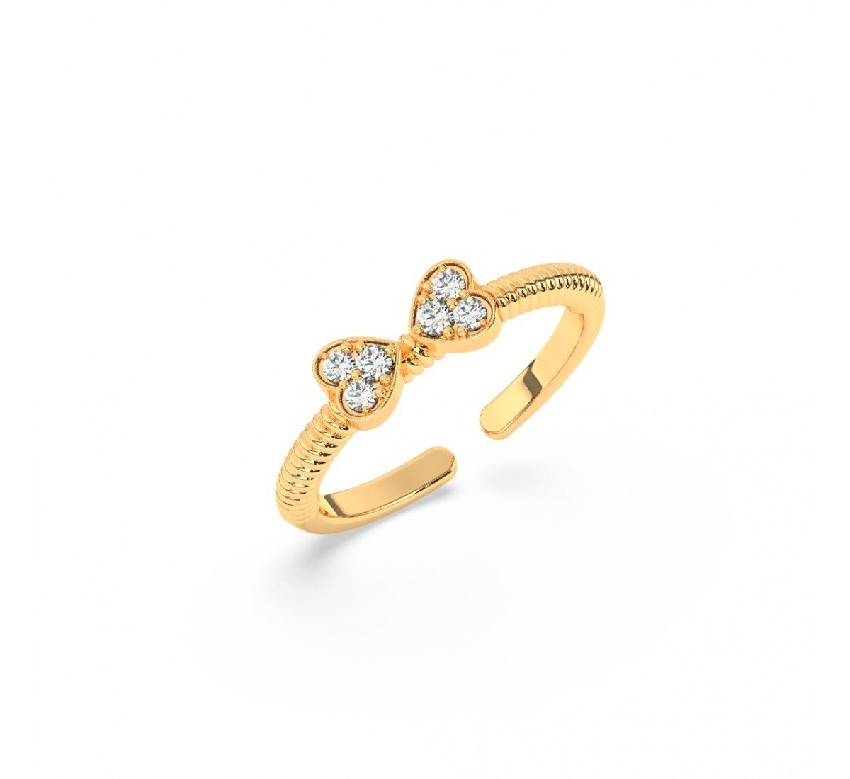 Gold Adjustable Heart Ring