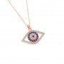 Rose Gold Evil Eye Pendant With Link Chain