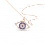 Rose Gold Evil Eye Pendant With Link Chain