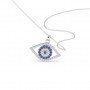 Silver Evil Eye Pendant With Link Chain