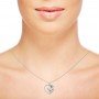 Silver Mother Child Embrace Pendant With Link Chain