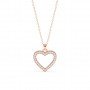 Rose Gold Dazzling Zircon Heart Pendant With Link Chain