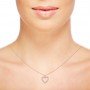 Rose Gold Dazzling Zircon Heart Pendant With Link Chain