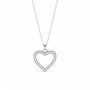 Silver Dazzling Zircon Heart Pendant With Link Chain