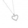 Silver Dazzling Zircon Heart Pendant With Link Chain