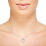 Silver Dazzling Zircon Heart Pendant With Link Chain