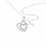 Silver Dual Heart Pendant With Link Chain