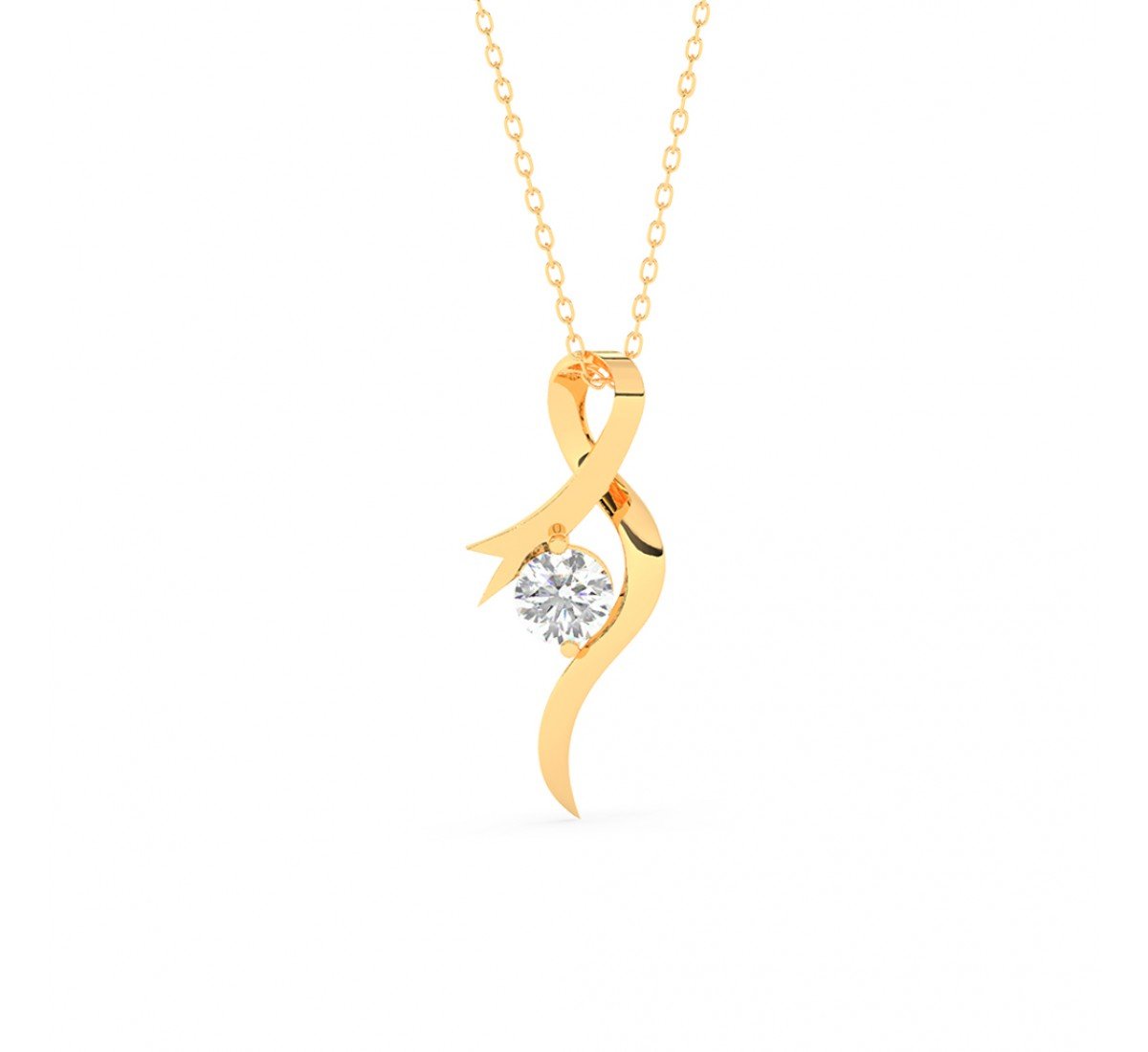 Gold Falling Dew Necklace With Link Chain