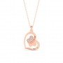 Rose Gold Butterfly Heart Pendant