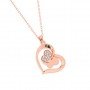 Rose Gold Butterfly Heart Pendant