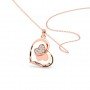 Rose Gold Butterfly Heart Pendant