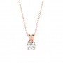 Rose Gold Zircon Pendant With Link Chain