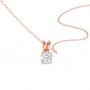 Rose Gold Zircon Pendant With Link Chain