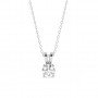 Silver Zircon Pendant With Link Chain