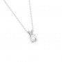 Silver Zircon Pendant With Link Chain