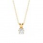 Gold Zircon Pendant With Link Chain