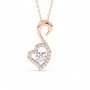 Rose Gold Zircon Swan Pendant With Link Chain