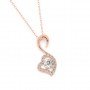 Rose Gold Zircon Swan Pendant With Link Chain