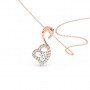 Rose Gold Zircon Swan Pendant With Link Chain