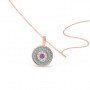 Rose Gold Radiant Blue Disk Pendant