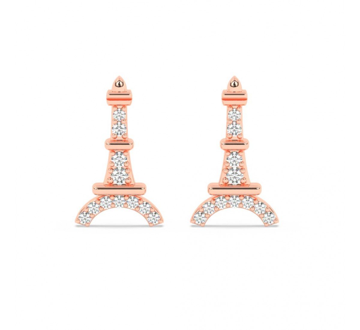 Rose Gold Eiffel Tower Earrings